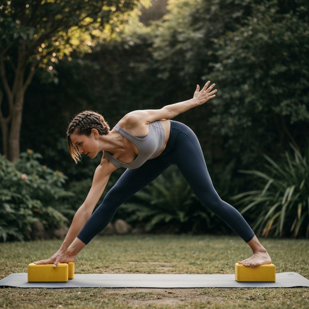 Syntus Yoga Block and Strap Set in use